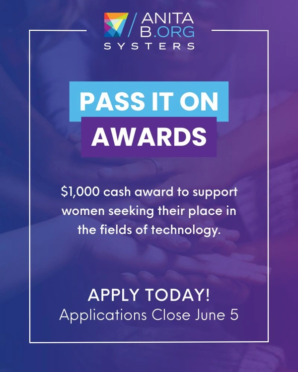💡Unleashing Potential, Empowering Change: Systers Pass It On Awards Now Open!💡 - Flow Card Image
