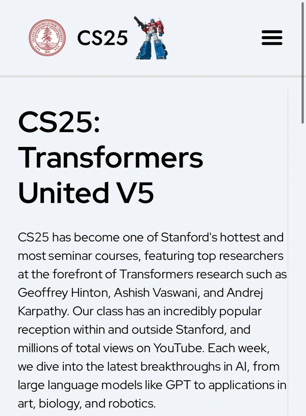 CS25: Transformers United V5 – Join Stanford’s Premier AI Seminar, Open to All! - Flow Card Image